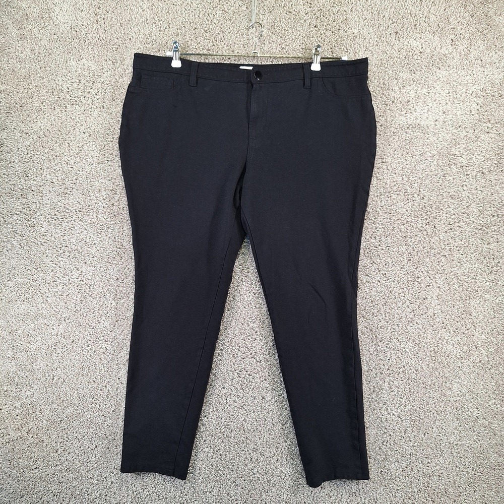 Ava & Viv Pants Women 1X (Fits W41xL27) Black Ponte Skinny Career Minimalist